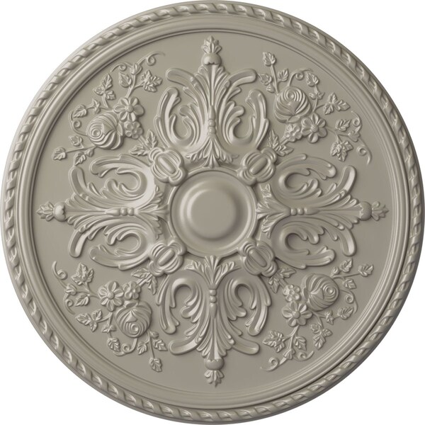 Ekena Millwork Bradford Ceiling Medallion (Fits Canopies up to 6 5/8"), Hand-Painted Pearl White, 32 5/8"OD x 2"P CM32BRPWS - main